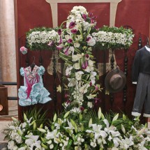 Holy cross adorned with flowers in Antequera